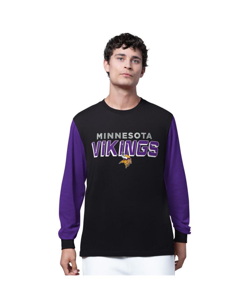 Men's Black Minnesota Vikings Thursday Night Gridiron Long Sleeve T-Shirt