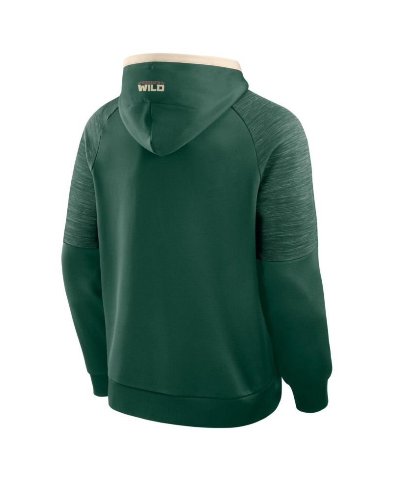 Men's Green Minnesota Wild Goaltender Defender Pullover Hoodie