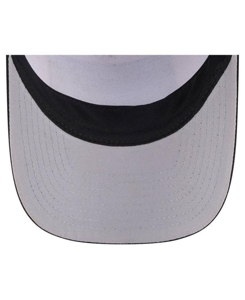 Men's Stone/Black San Francisco Giants Text A-Frame Trucker 9FORTY Hat