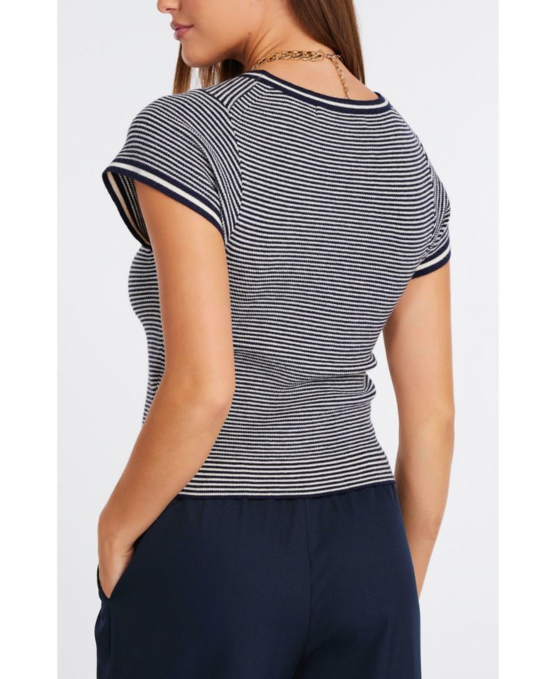 Women's BISHOP + YOUNG Hepburn Short Sleeve Stripe Sweater