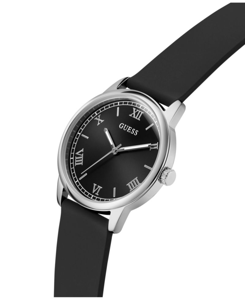 Men's Quartz Black Silicone Watch 40mm