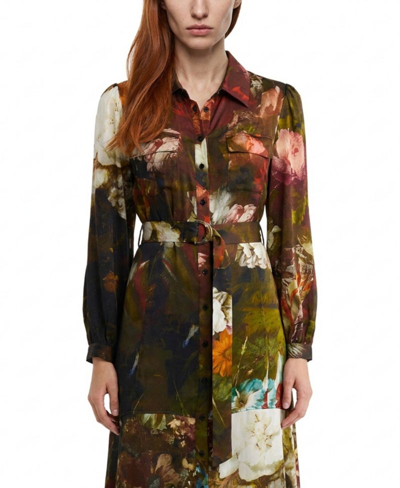 Women's Mika Long-Sleeve Floral-Print Midi Dress