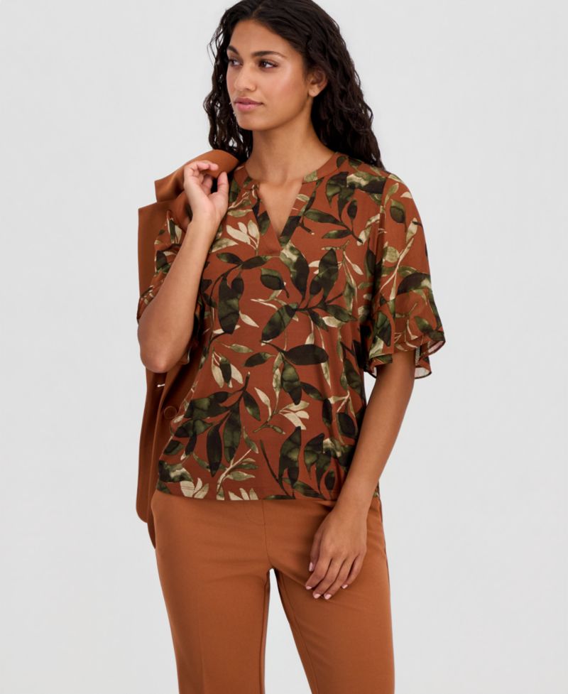 Petite Pull-On Straight-Leg Pants
