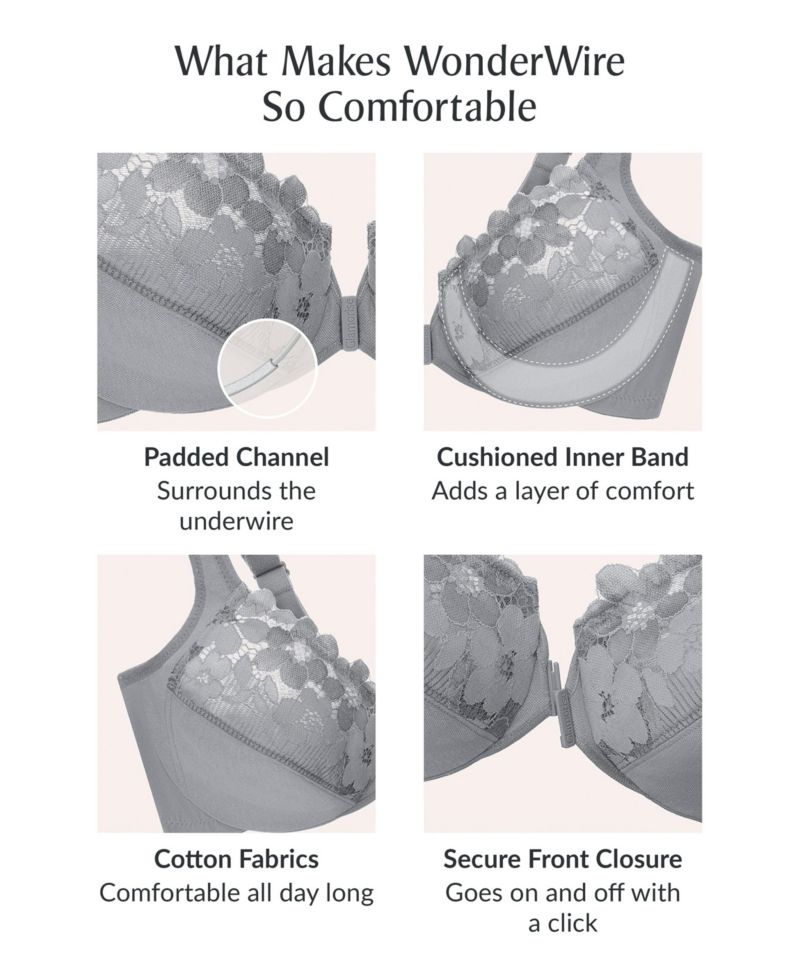 Plus Size Front-Closure Cotton Wonder Underwire Bra #1241