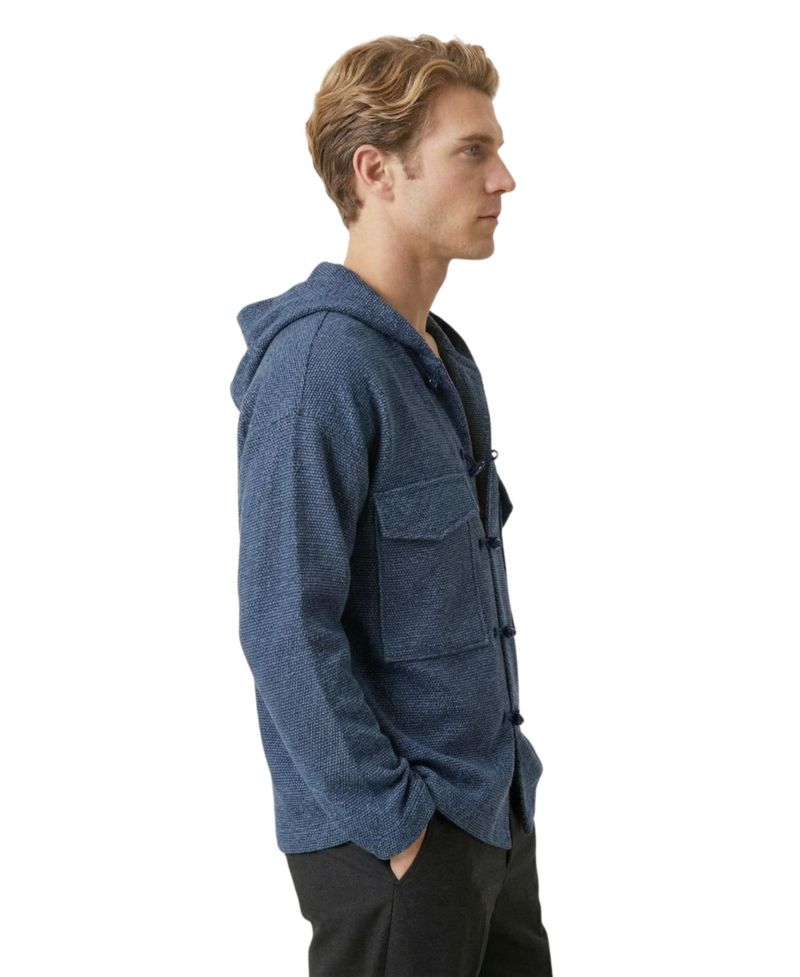 Men's Hooded Toggle-Closure Dual-Pocket Jacket