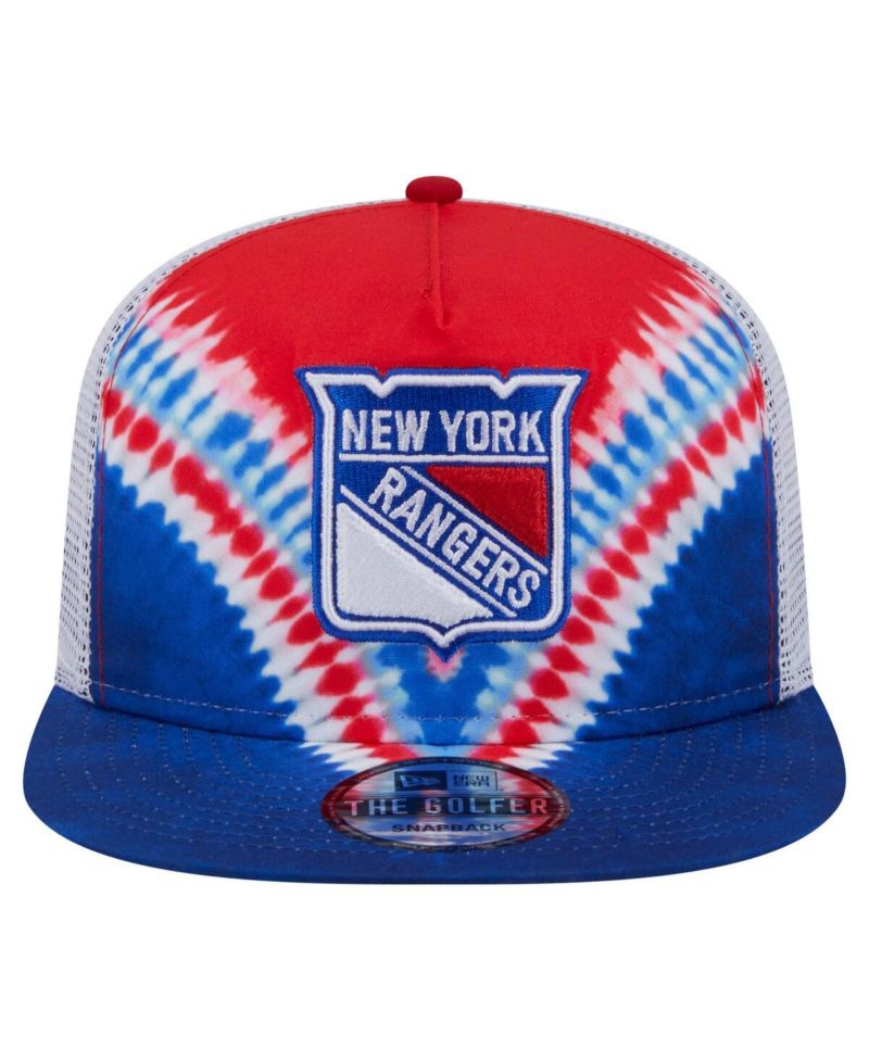 Men's Blue/Red New York Rangers Throwback V-Dye Adjustable Golfer Hat