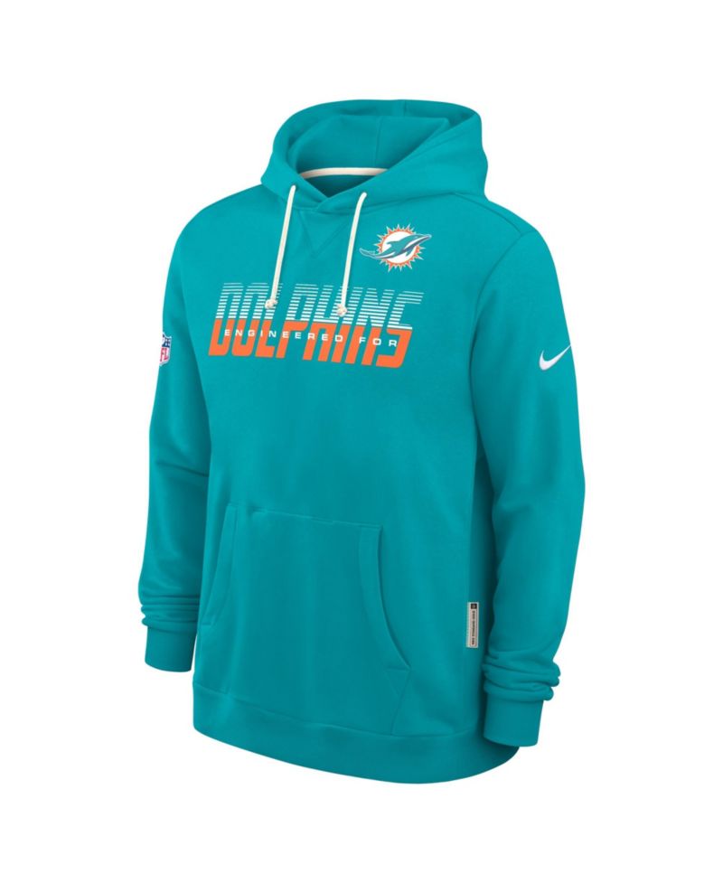 Men's Aqua Miami Dolphins Sideline Standard Issue Top Prospect Dri-FIT Hoodie