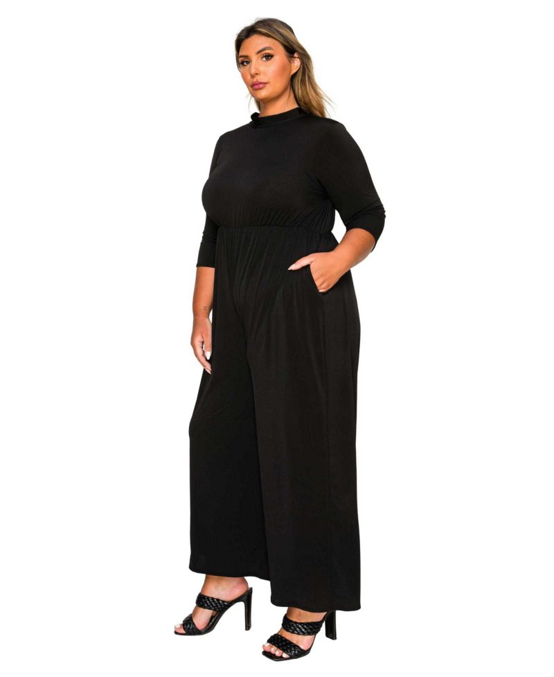 Women's Plus Size Summer Wide Leg Pocket Jumpsuit