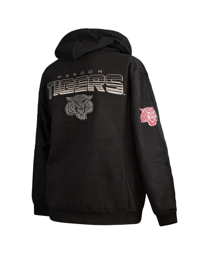 Men's Black Morehouse Maroon Tigers Puff Print Sliced Pullover Hoodie