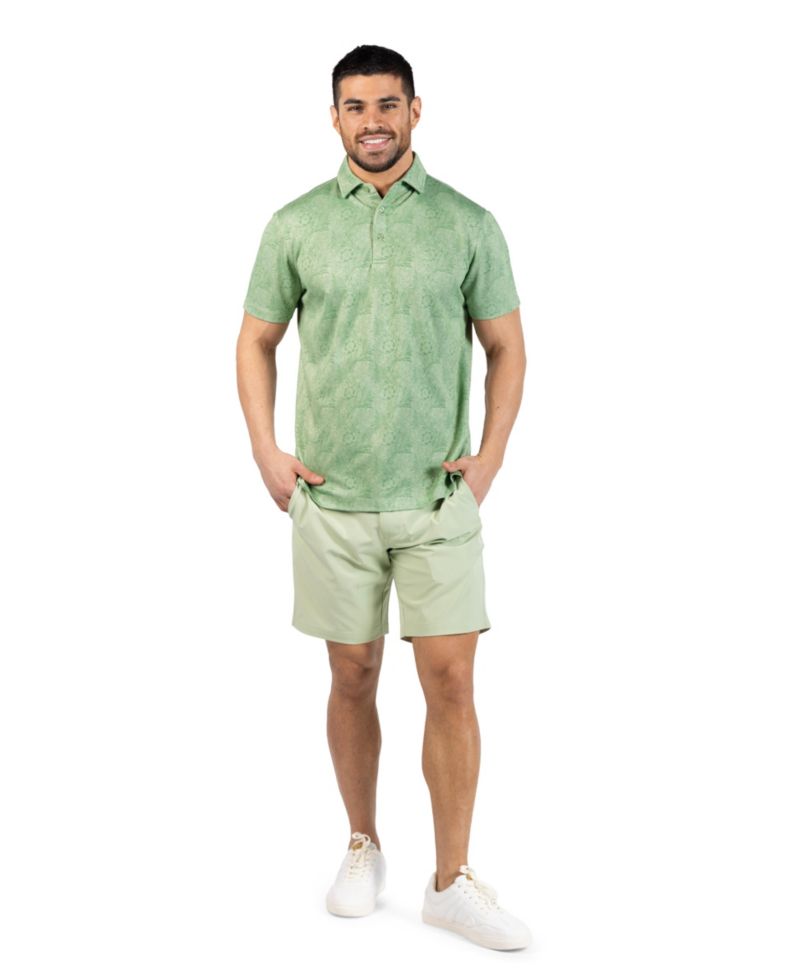 Men's Distressed Floral Modal Polo