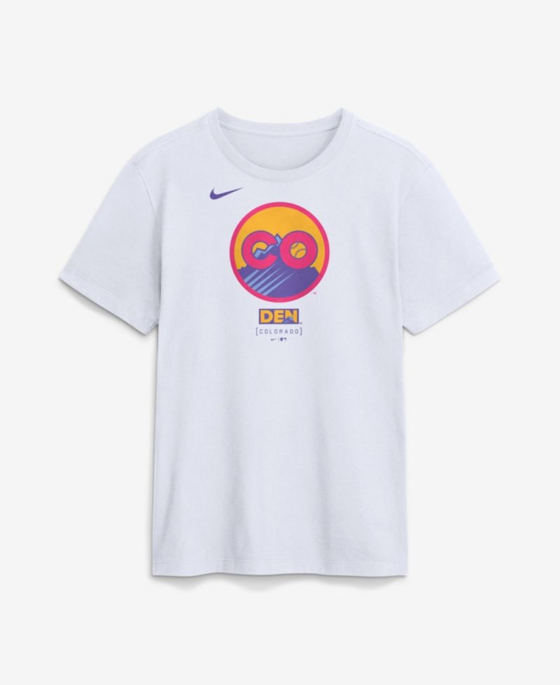 Men's White Colorado Rockies City Connect Large Logo T-Shirt