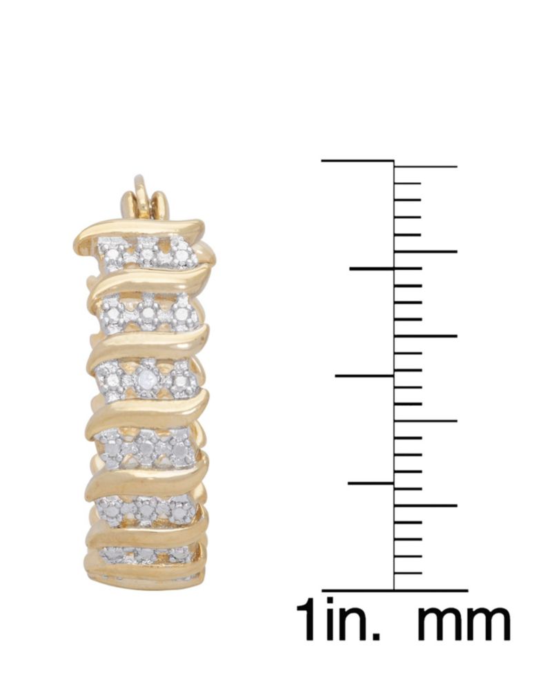 Diamond Accent "S" Hoop Earrings