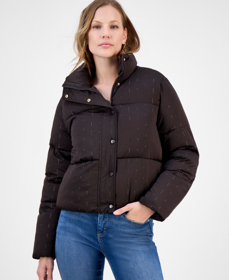 Women's Embellished Stand-Collar Puffer Jacket