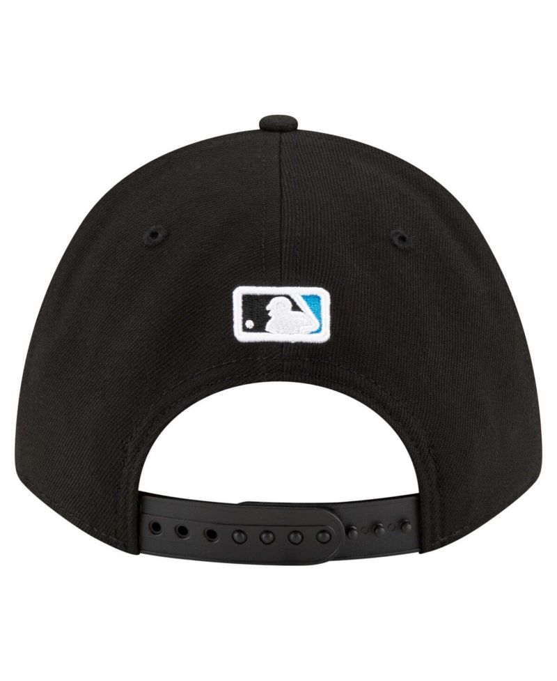 Men's Black Miami Marlins Player Replica 9FORTY Adjustable Hat