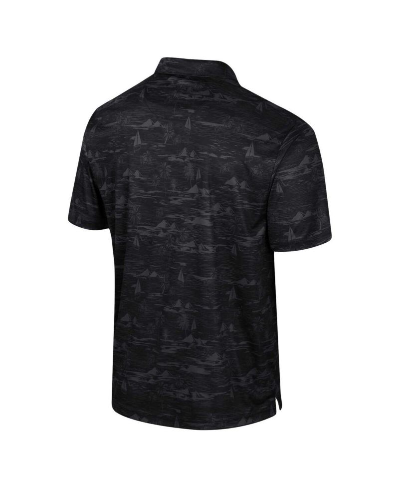 Men's Black Iowa Hawkeyes Daly Print Polo Shirt