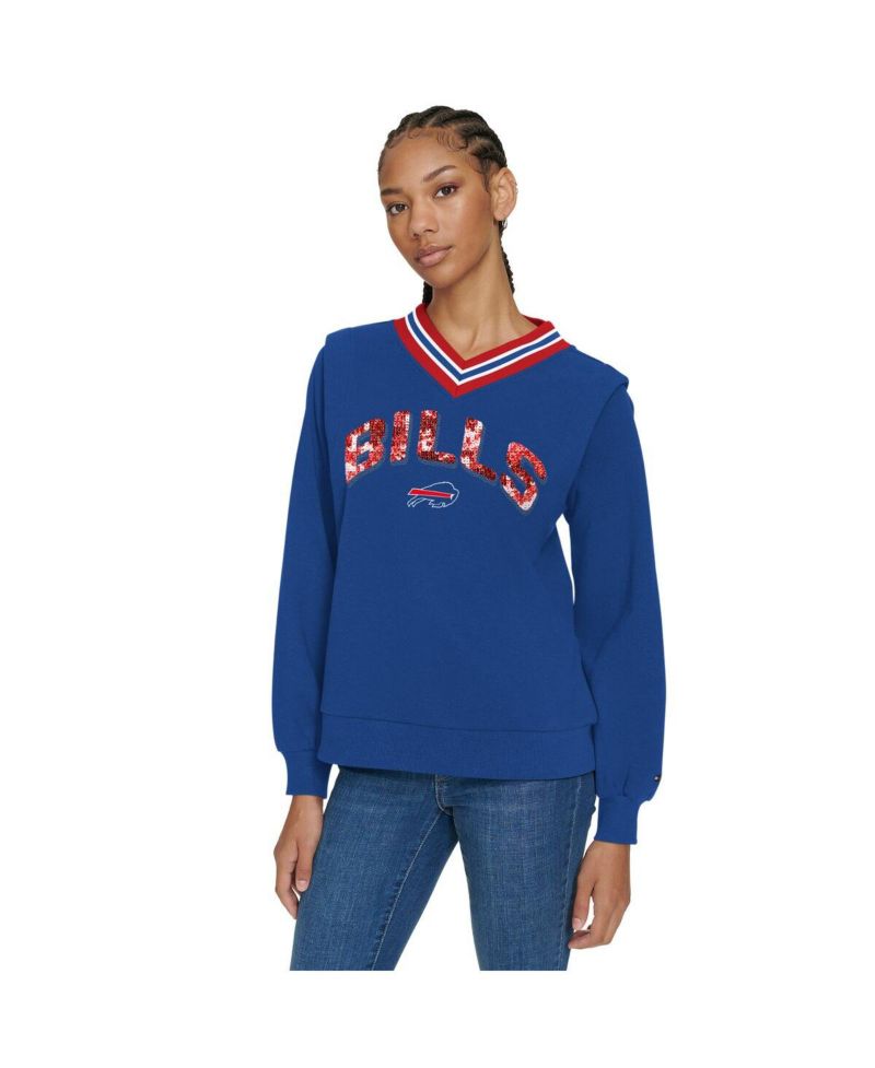 Women's Royal Buffalo Bills Alice V-Neck Pullover Sweatshirt