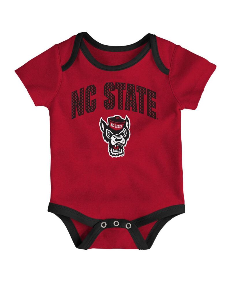 Baby Boys and Girls 3-Pack NC State Wolfpack All Day Play Bodysuit Set