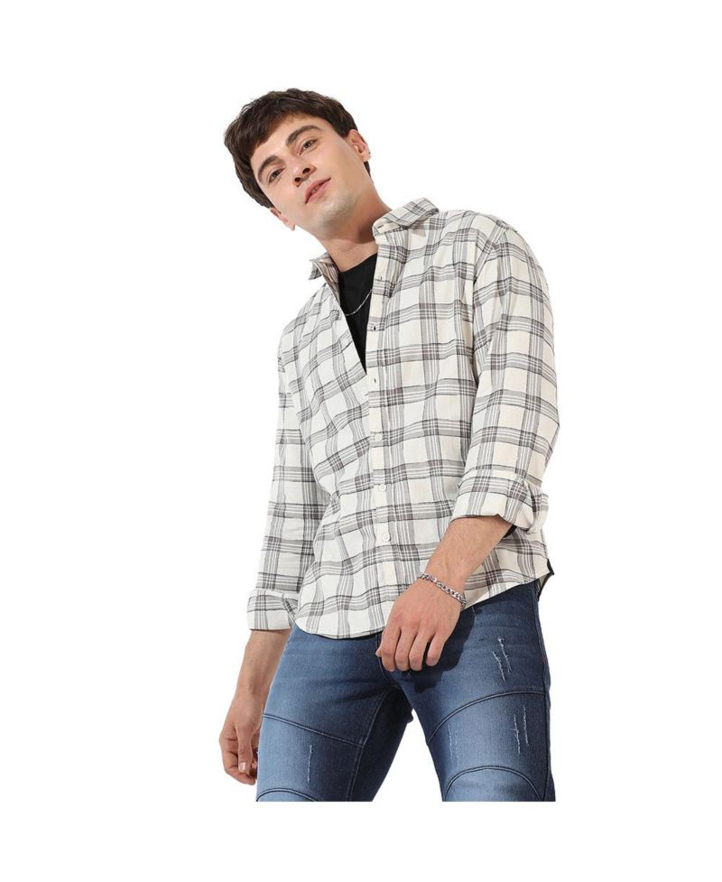 Men's Multicolour Checkered Regular Fit Casual Shirt