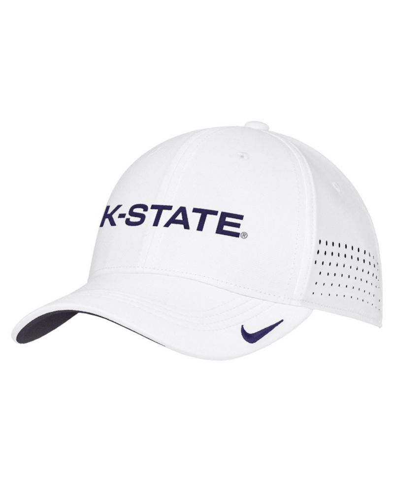Men's White Kansas State Wildcats 2026 On-Field AeroBill SwooshFlex Dri-FIT Hat