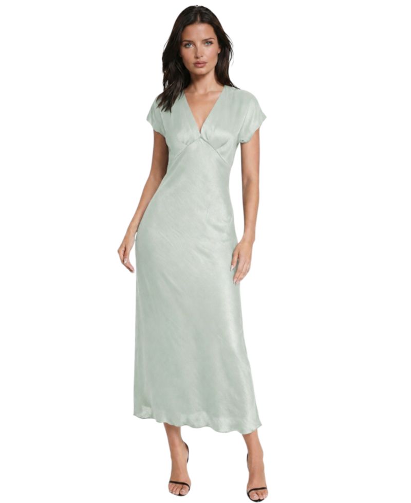 Women's V-Neck Satin Maxi Dress