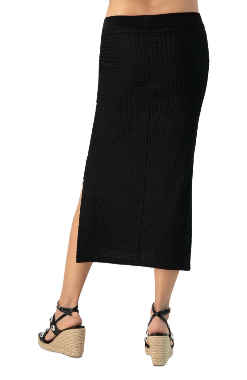 Women's Midi Knit Skirt with Side Slits