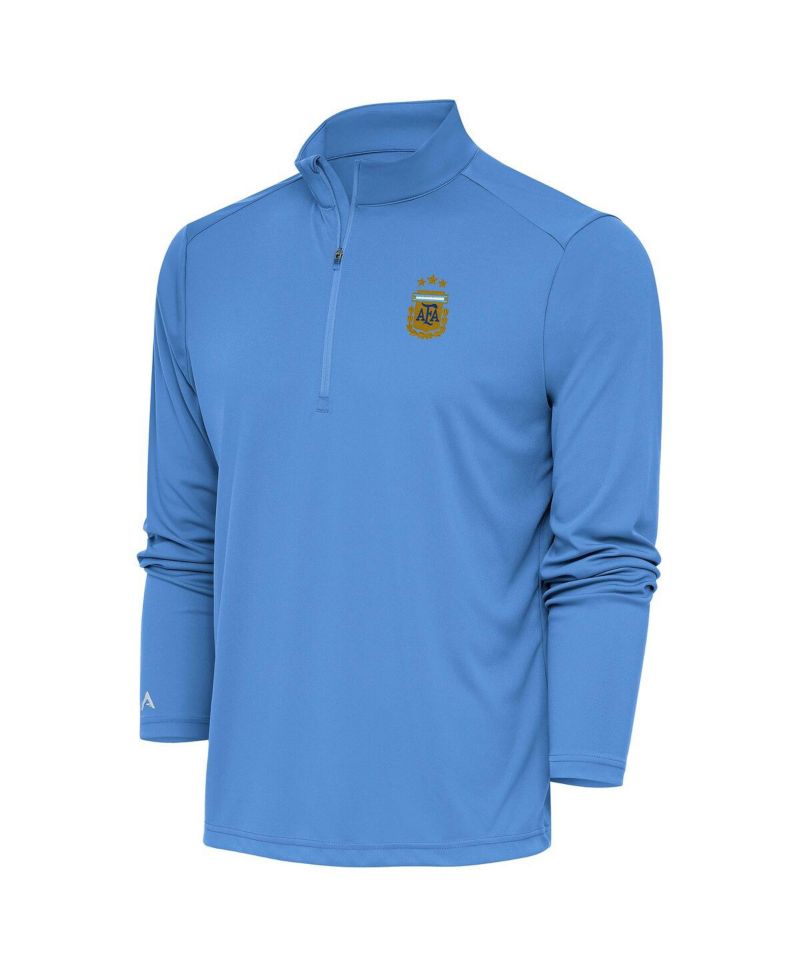 Men's Powder Blue Argentina National Team Tribute Quarter-Zip Pullover Sweatshirt