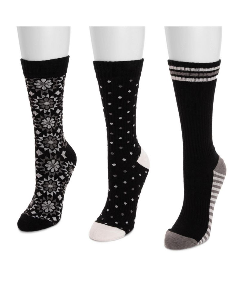 Women's 3 Pack Cotton Compression Crew Socks