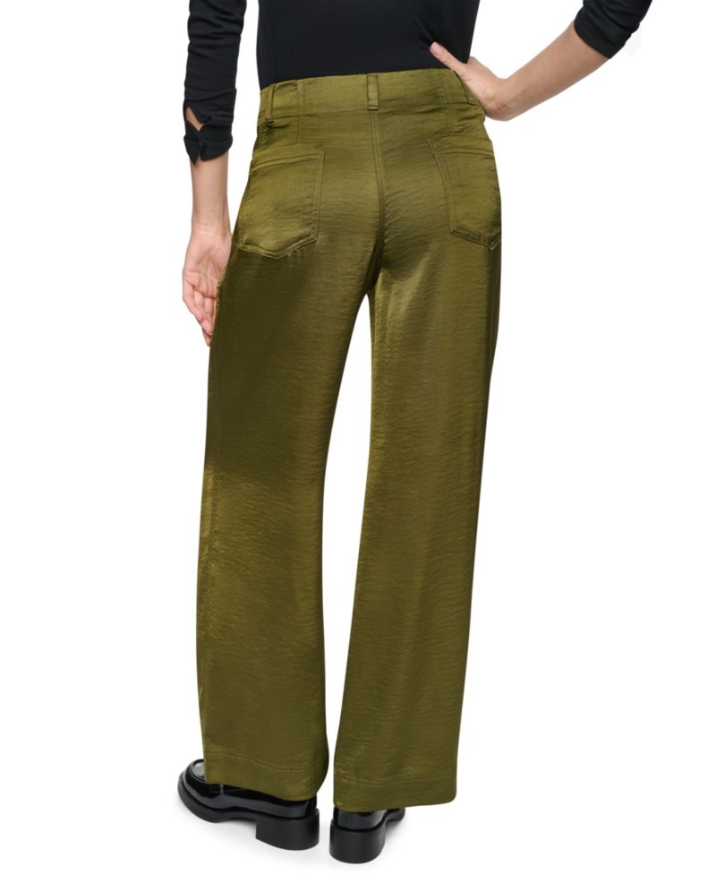 Women's Wide-Leg Double-Button Front Glazed Pants