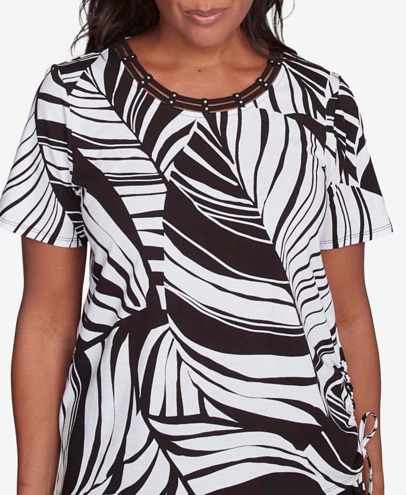 Women's Twisted Leaves Top with Side Tie Top