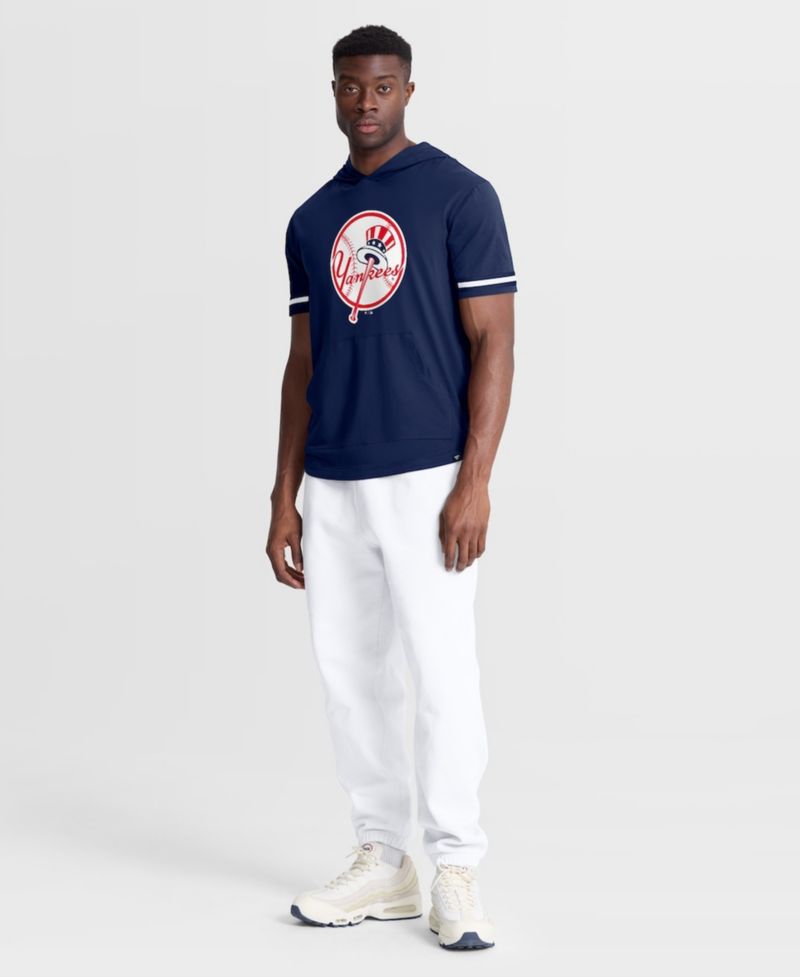 Men's Navy New York Yankees Optimal Play Hooded T-Shirt
