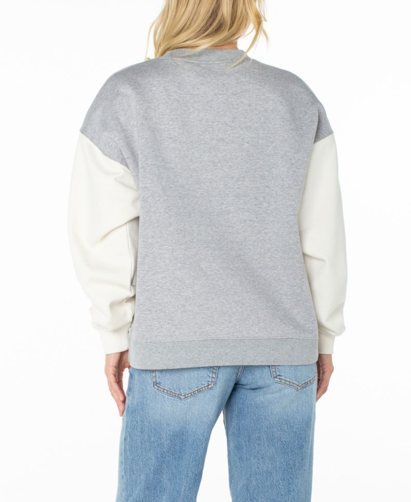 Women's Lineup Oversized Colorblock Cotton-Blend Crewneck Sweatshirt