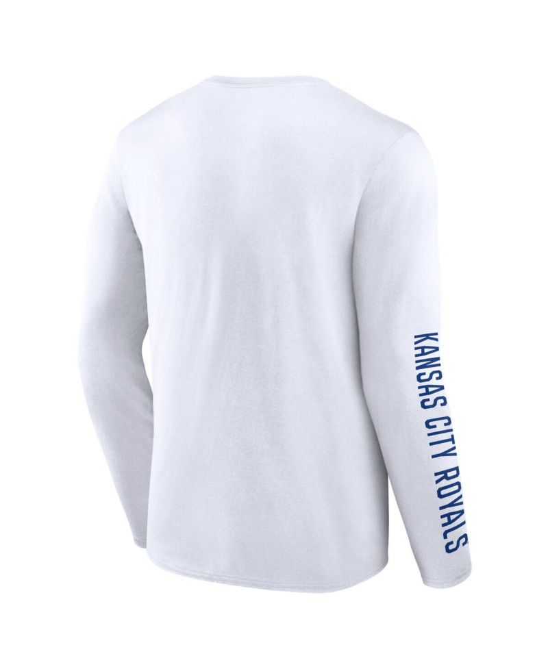 Men's White Kansas City Royals Press Box Long Sleeve T-Shirt