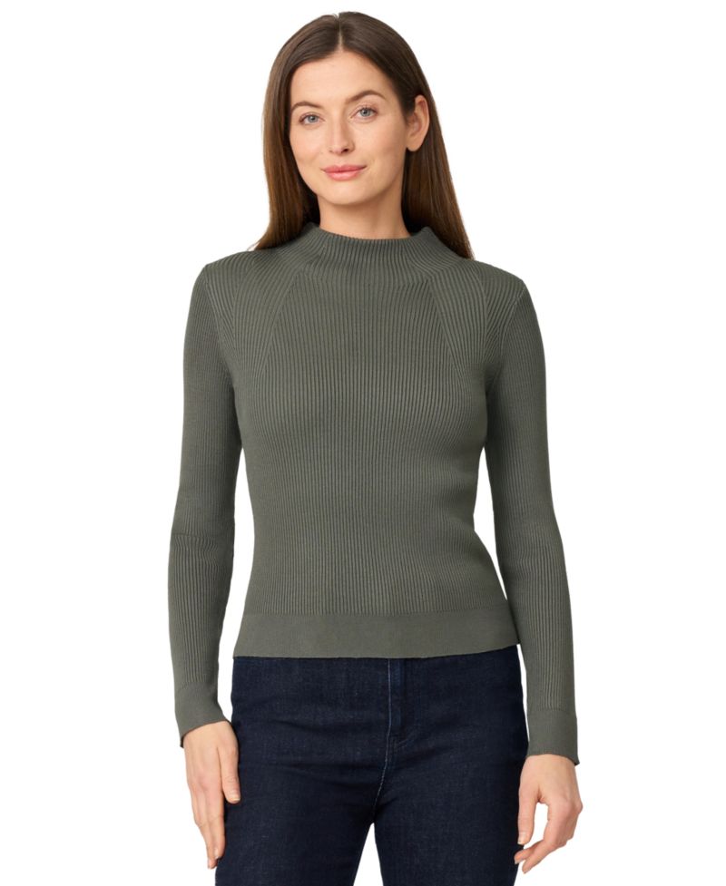 Women's Mock-Neck Rib-Knit Sweater