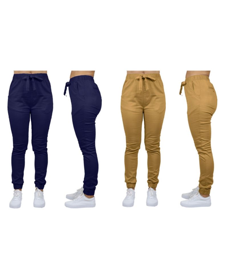 Women's Basic Stretch Twill Joggers, Pack of 2
