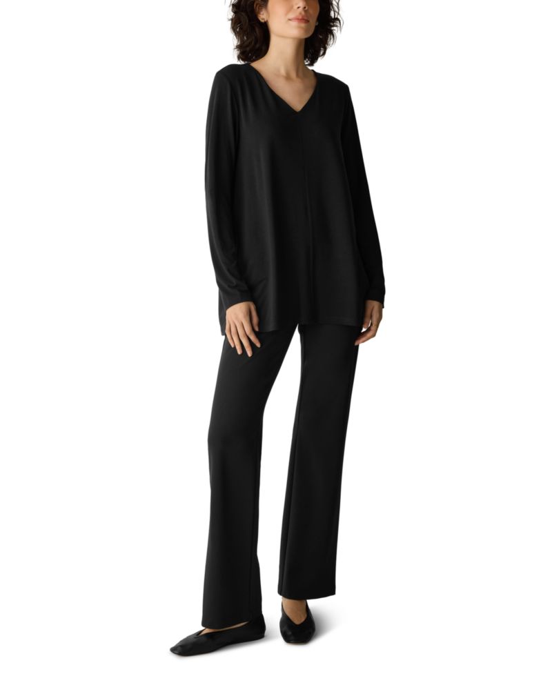 Women's Lyocell V-Neck Long-Sleeve Tunic