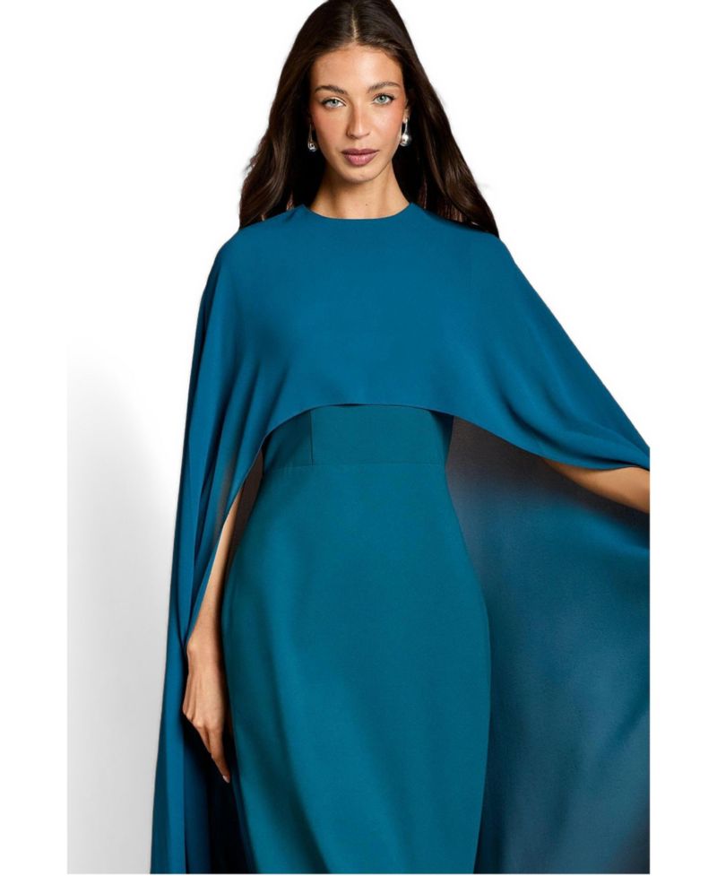 Women's Cape Sleeve Maxi Dress