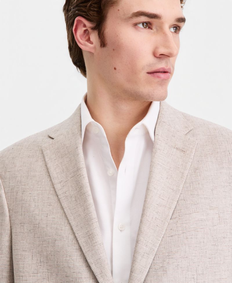 Men's Houndstooth Slim-Fit Techni-Cole Suit Separates Jacket