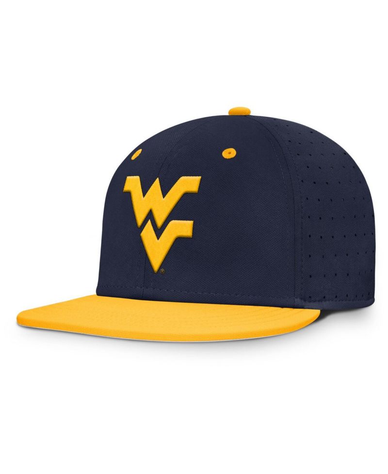 Men's Navy West Virginia Mountaineers On-Field Dugout True Performance Fitted Hat