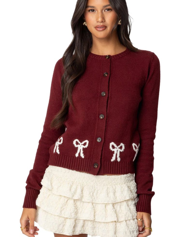Womens Rona Bow Knit Cardigan