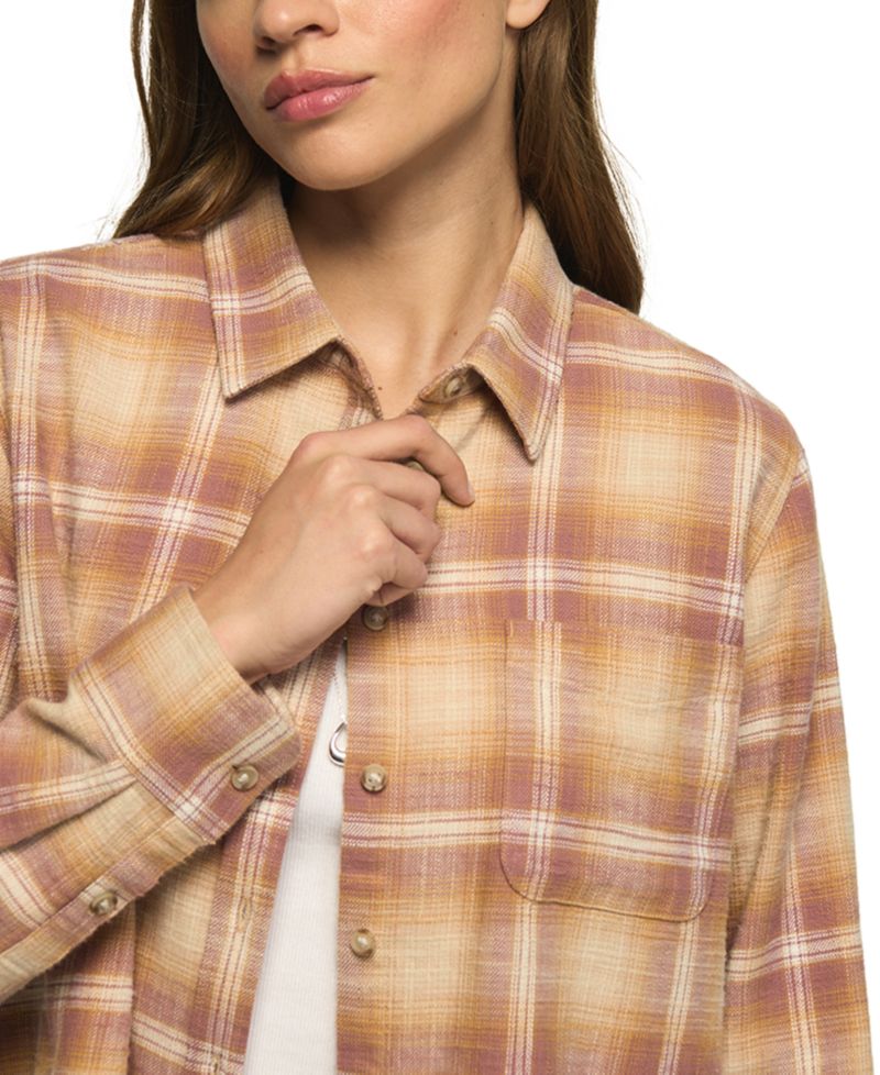 Women's Long-Sleeve Plaid Button Down Shirt