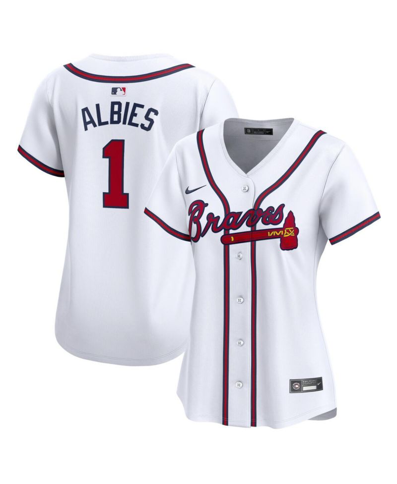 Women's Ozzie Albies White Atlanta Braves Home Limited Player Jersey