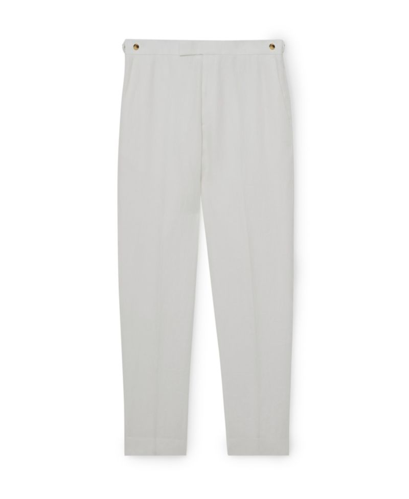 Men's Atlantic Linen Tailored-Fit Side Adjuster Waist Suit Pants