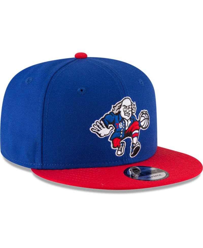 Men's Royal/Red Philadelphia 76ers 2-Tone 9fifty Adjustable Snapback Hat