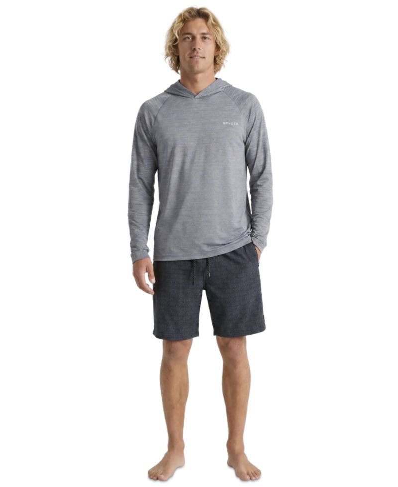 Men's Birdseye Heather Hooded Long-Sleeve Rash Guard