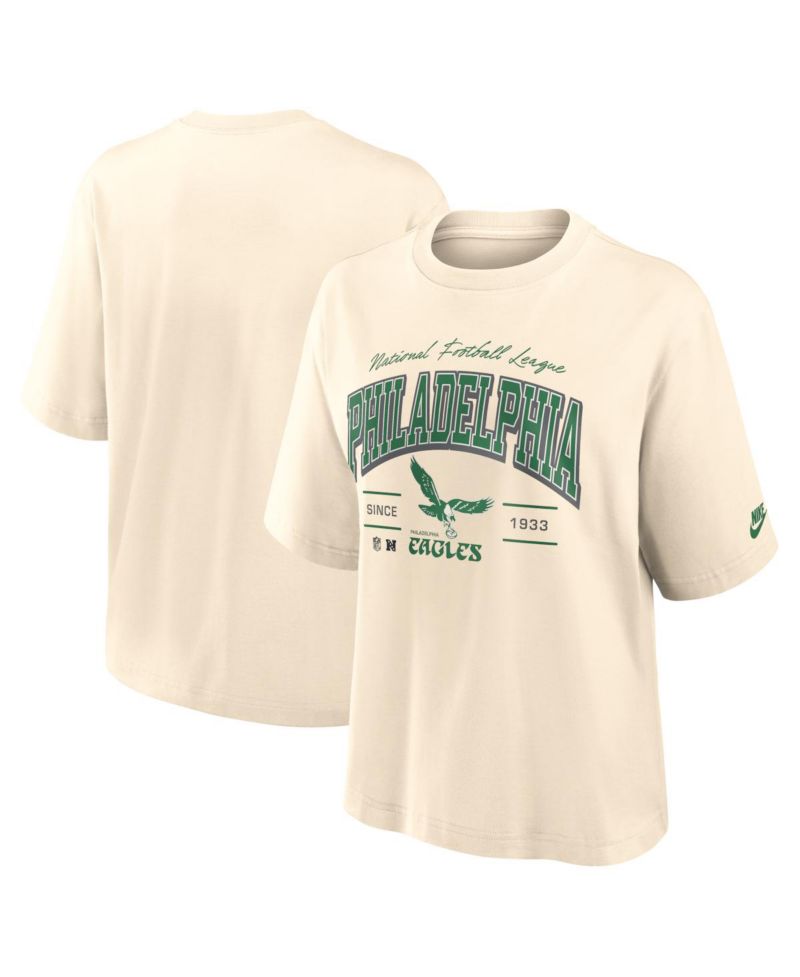 Women's Cream Philadelphia Eagles Vintage Mod Boxy T-Shirt