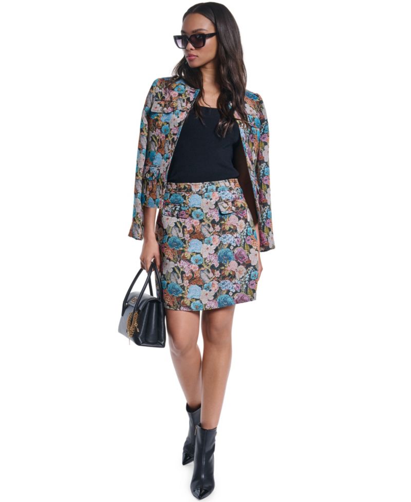 Women's Floral Jacquard Pencil Skirt