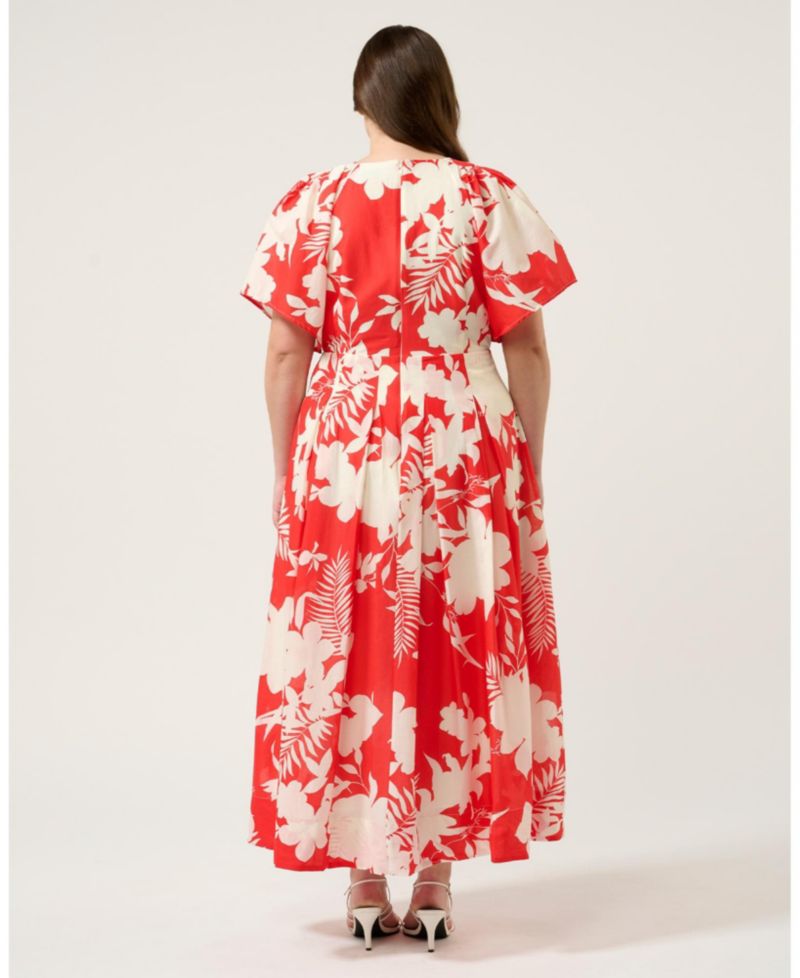 Plus size Solstice Floral Pleated Empire-Waist Maxi Dress