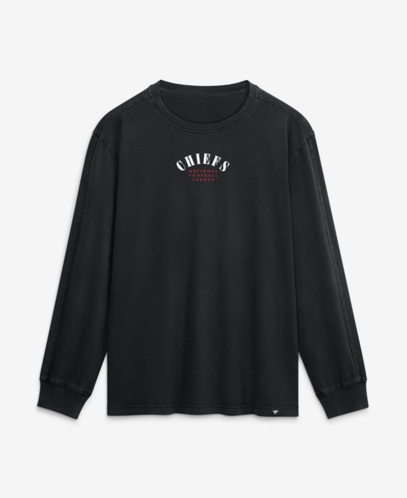 Men's Black Kansas City Chiefs Relaxed Fullback Drive Long Sleeve Fashion T-Shirt