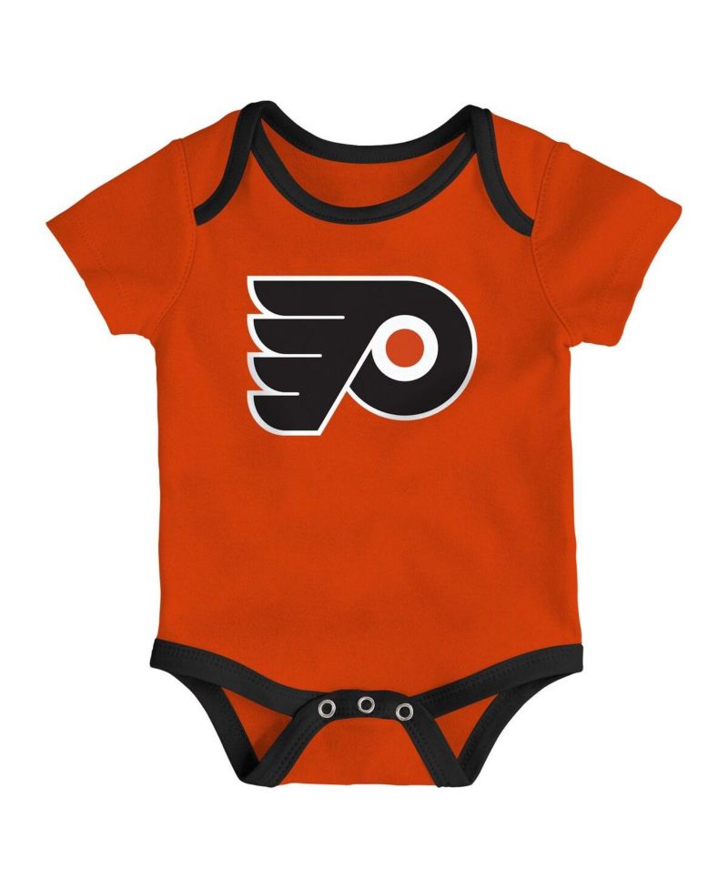 Baby Boys and Girls 3-Pack Philadelphia Flyers Triple Header Bodysuit Set