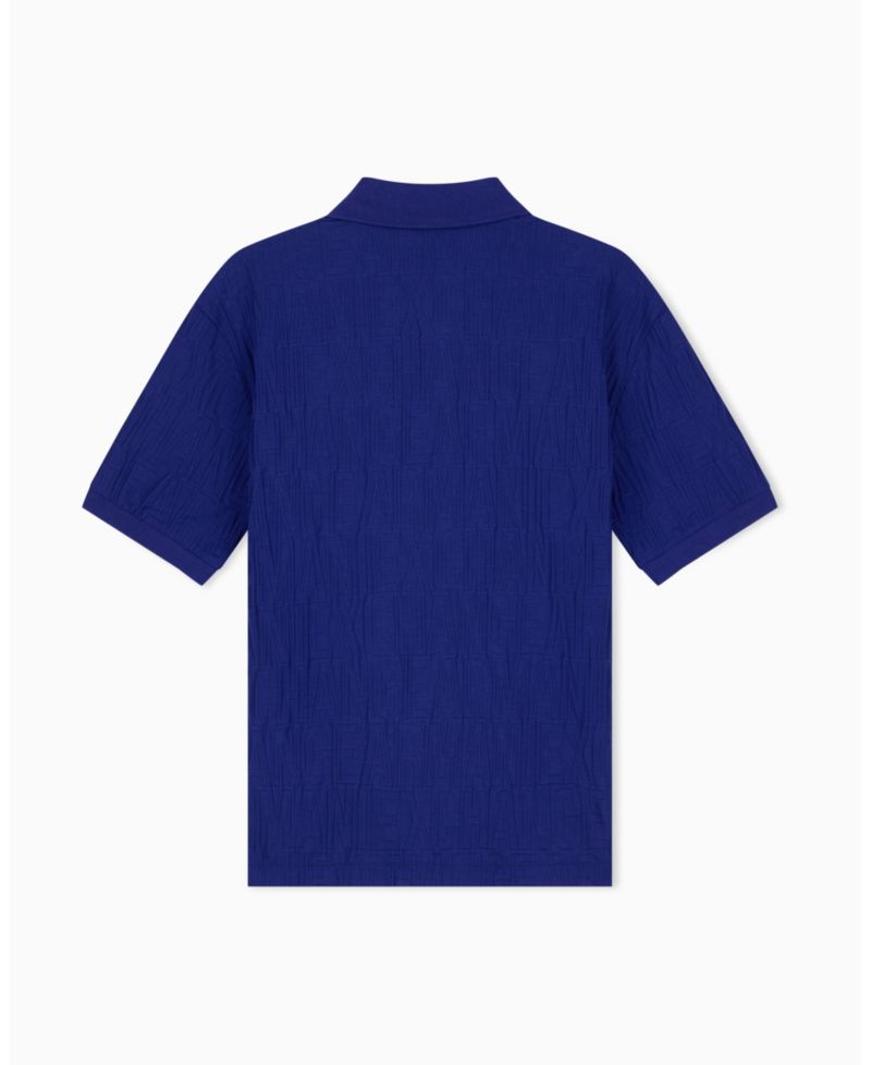 Men's Mercerized Jacquard Cotton All Over Logo Polo Shirt